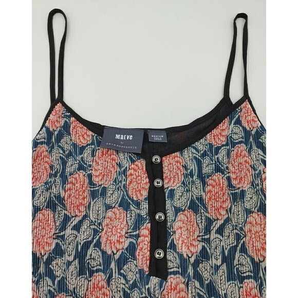 Maeve Anthropologie Tati Cami Top Womens Medium Floral Textured Shimmer Boho - Picture 4 of 12
